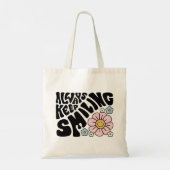 "Always Keep Smiling" Groovy 70s Font Tote Bag (Achterkant)