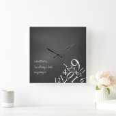 Always Late: Square Wall Clock Vierkante Klok (Huis)