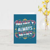 Always Money Wins Cash Mindset Success Kaart (Gele Bloem)