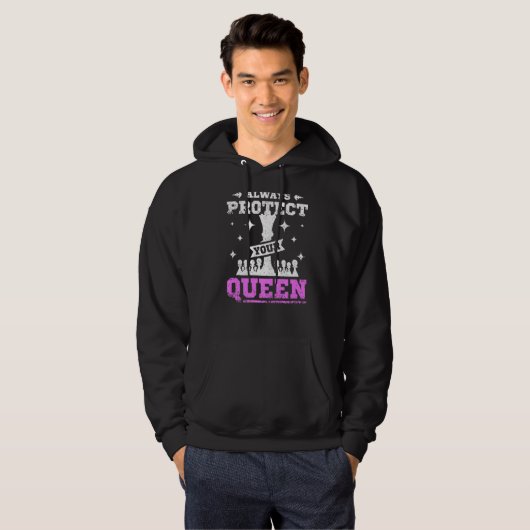 Always protect your queen chess Premium Hoodie (Voorkant volledig)