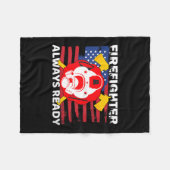 Always Ready Firefighter Gift Proud Fireman Quotes Fleece Deken (Voorkant (Horizontaal))