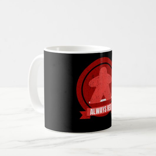Always Red Meeple Design Koffiemok (Voorkant links)