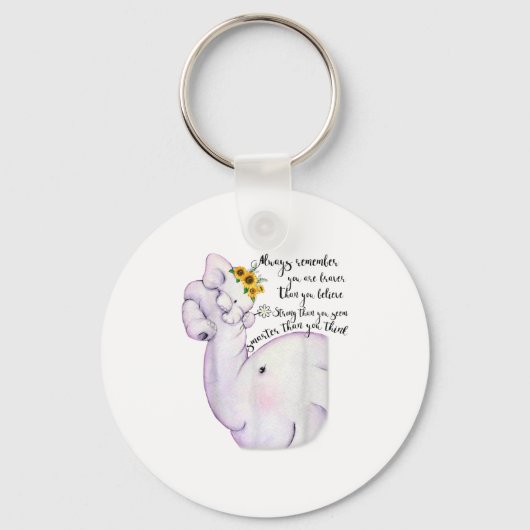 Always Remember You Are Braver Than You Believe Mo Sleutelhanger (Voorkant)