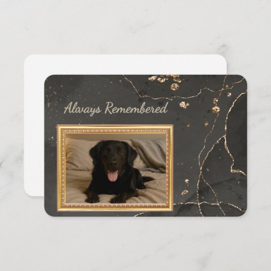 Always Remembered Pet Loss Photo Sympathy Card (Voorkant / Achterkant)