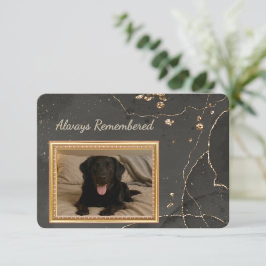 Always Remembered Pet Loss Photo Sympathy Card (Staand voorkant)