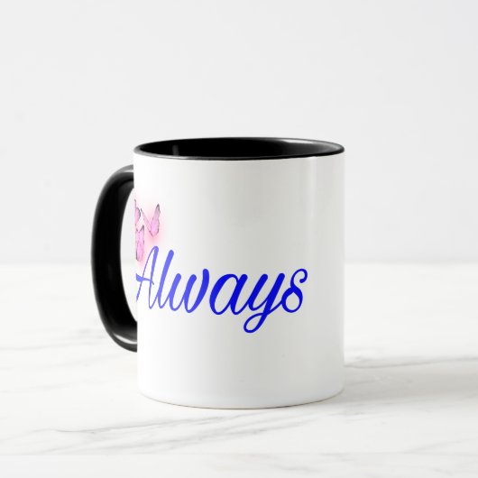 Always – Romantic Minimalist Mug Mok (Voorkant links)