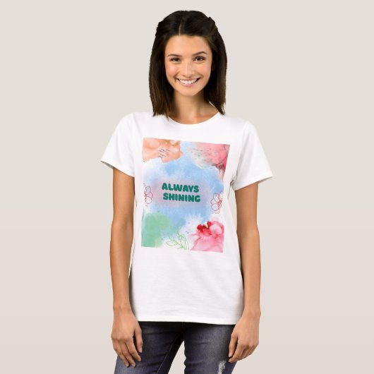 Always Shining Floral Art Women’s T-Shirt (Voorkant volledig)