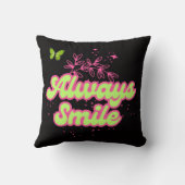 Always Smile Inspirational Throw Pillow Kussen (Achterkant)