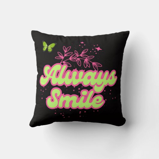 Always Smile Inspirational Throw Pillow Kussen (Achterkant)