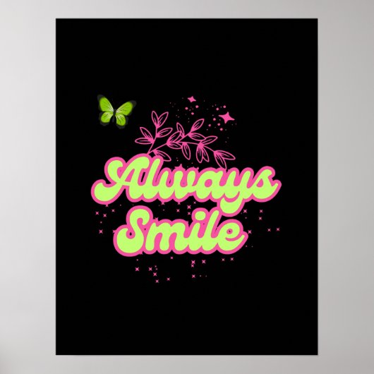 Always Smile – Positive Quote Wall Art Poster (Voorkant)