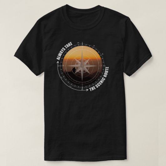Always Take The Scenic Route Hiking Lovers T-shirt (Design voorkant)