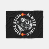 Always Tired Never Broke Funny Monkey (2 Sided)  Fleece Deken (Voorkant (Horizontaal))