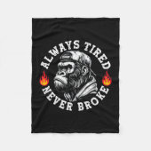 Always Tired Never Broke Funny Monkey (2 Sided)  Fleece Deken (Voorkant)