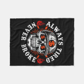 Always Tired Never Broke Funny Skull (on Back)  Fleece Deken (Voorkant (Horizontaal))