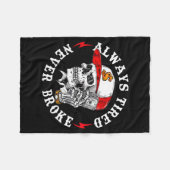 Always Tired Never Broke Funny Skull (on Back)  Fleece Deken (Voorkant (Horizontaal))