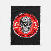 Always Tired Never Broke Funny Skull (on Back) Fleece Deken (Voorkant)