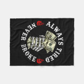 Always Tired Never Broke Skull (on Back)  Fleece Deken (Voorkant (Horizontaal))