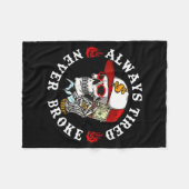 Always Tired Never Broke Skull (on Back)  Fleece Deken (Voorkant (Horizontaal))