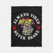Always Tired Never Broke Skull (on Back)  Fleece Deken (Voorkant)