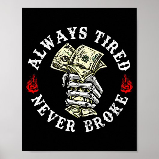 Always Tired Never Broke Skull (on Back)  Poster (Voorkant)