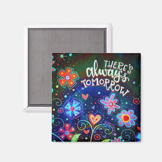 Always Tomorrow Floral Fun Inspirivity Magnet (Voorkant / Achterkant)