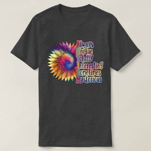 Always Unique Totally Intelligent Sunflower Autism T-shirt (Design voorkant)