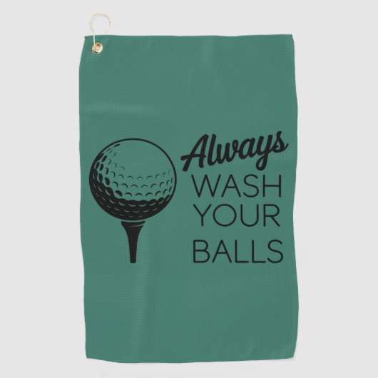 Always Wash Your Balls Funny Saying Golfing Golfer Golfhanddoek (Voorkant)