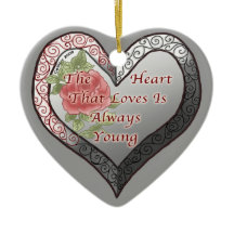 Always Young Silver Heart aangepaste ornamenten