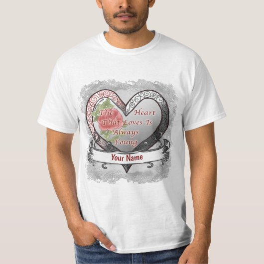 Always Young Silver Heart T-shirt (Voorkant)