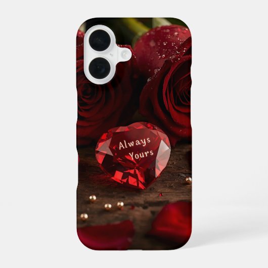Always Yours Red Rose Romantic Valentine Aesthetic iPhone 16 Hoesje (Achterkant)