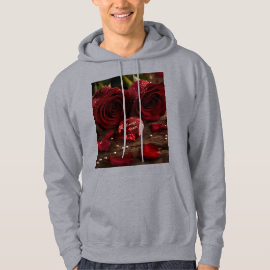 Always Yours Red Rose Romantic Valentine Couple  Hoodie (Voorkant)