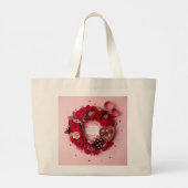 Always Yours Romantic Red Rose Valentine Canvas Grote Tote Bag (Achterkant)