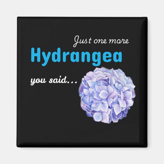 Alweer één hydrangea-magneet - zwart magneet (Voorkant)