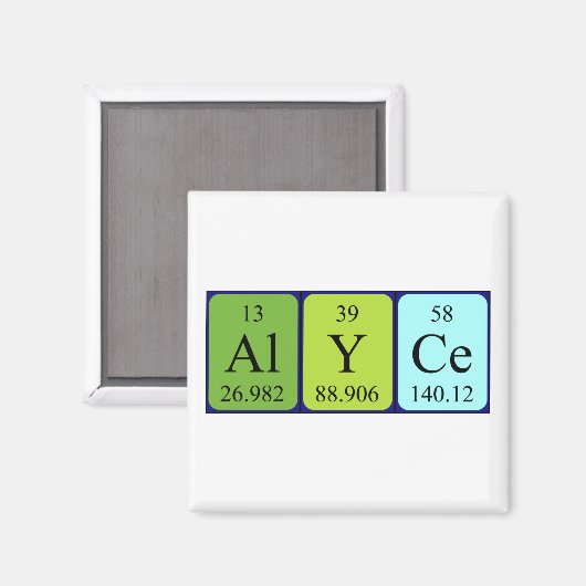 Alyce periodieke table name magnet (Voorkant / Achterkant)