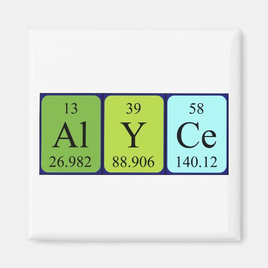 Alyce periodieke table name magnet (Voorkant)