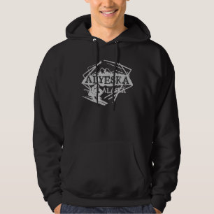 Alyeska Alaska grijs thema ski logo hoodie