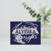 Alyeska Alaska groeten marine skiër briefkaart (Staand voorkant)
