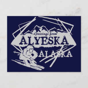 Alyeska Alaska groeten marine skiër briefkaart