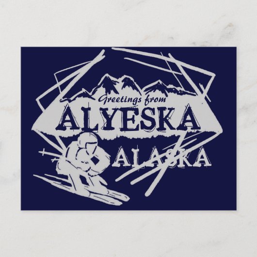 Alyeska Alaska groeten marine skiër briefkaart (Voorkant)