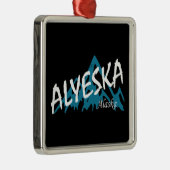 Alyeska Alaska Mountains Metalen Ornament (Rechts)