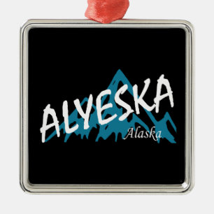 Alyeska Alaska Mountains Metalen Ornament