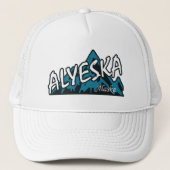 Alyeska Alaska Mountains Trucker Pet (Voorkant)