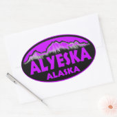Alyeska Alaska paarse ovale stickers (Envelop)