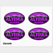 Alyeska Alaska paarse ovale stickers (Vel)