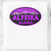 Alyeska Alaska paarse ovale stickers (Tas)