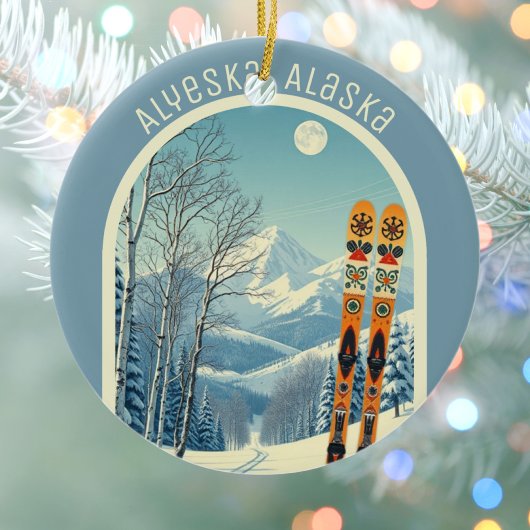 Alyeska Alaska ski area souvenir Keramisch Ornament