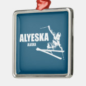 Alyeska Alaska Skier Metalen Ornament (Links)