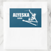 Alyeska Alaska Skier Rechthoekige Sticker (Tas)