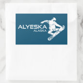 Alyeska Alaska Snowboarder Rechthoekige Sticker (Tas)