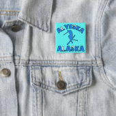 Alyeska, Alaska Vierkante Button 5,1 Cm (In situ)